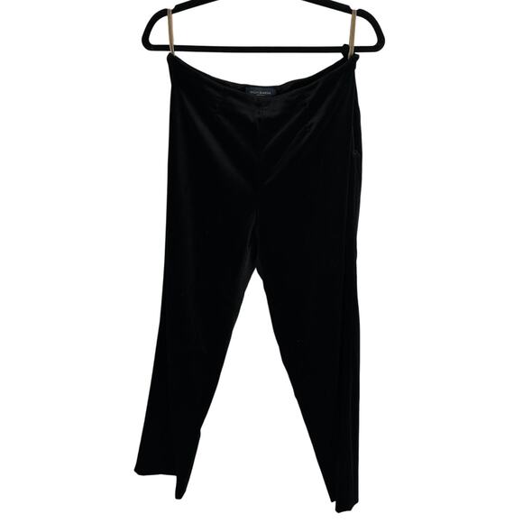 Neiman Marcus 8 Piazza Sempione Stretch Velvet Pants Straight Leg Cropped Black - Picture 2 of 11